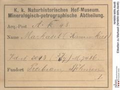 Etiketten zu Markasit (NHMW-MIN-Ak48)